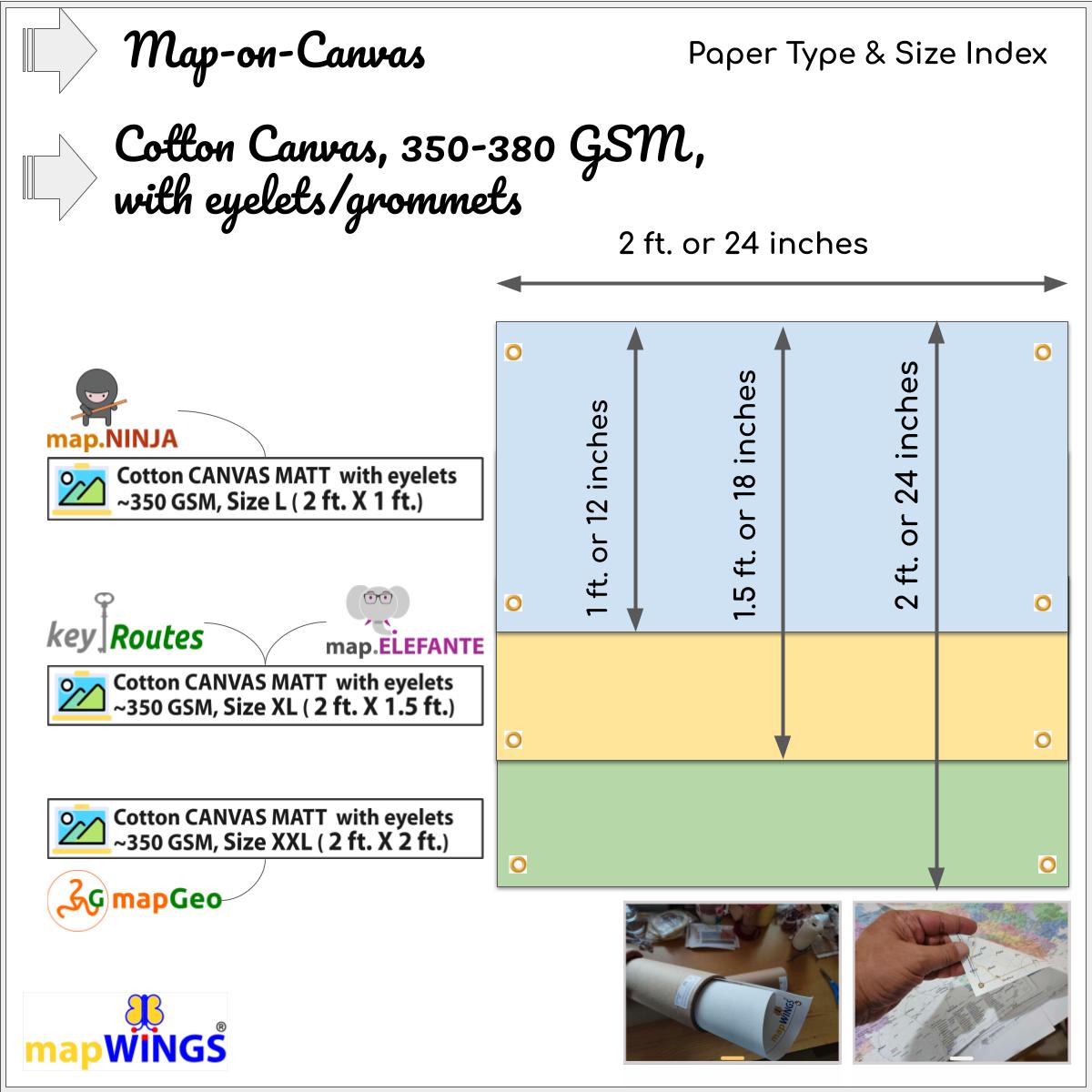 map media size